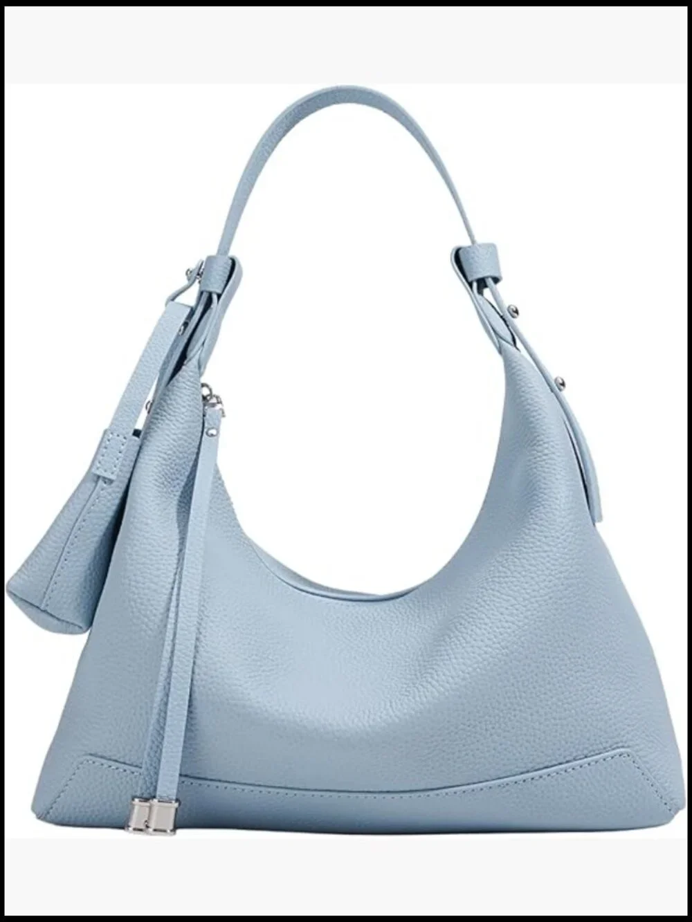 Genuine Leather Hobo Crossbody Bag Slouchy Crescent Shoulder Purse Adjustable